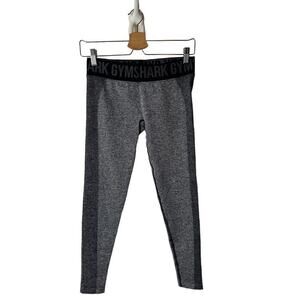 Gymshark Women's Medium Flex Low Rise Leggings in Black Marl/Charcoal Gray